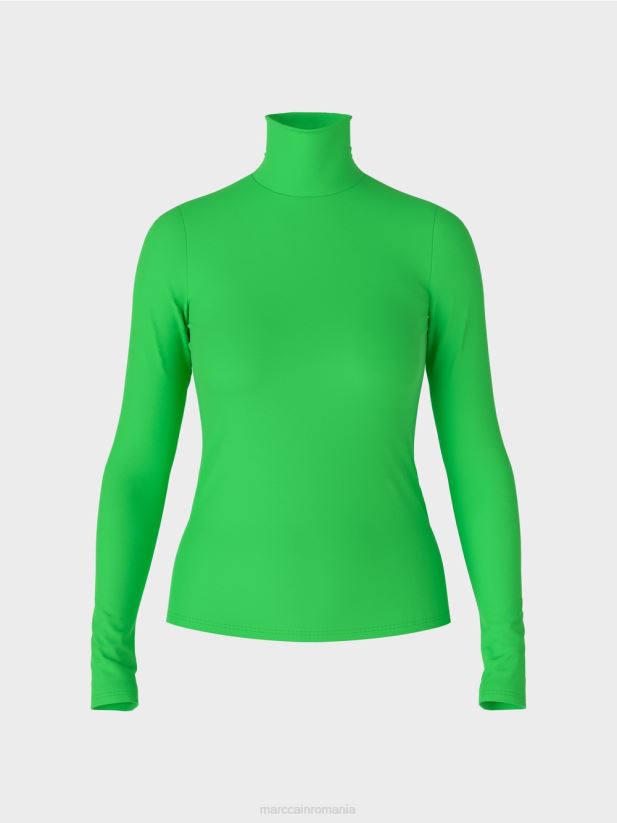 tricou cu gat rulat Marc Cain verde măr închis îmbrăcăminte 4826HH1253