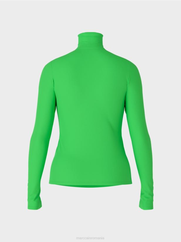 tricou cu gat rulat Marc Cain verde măr închis îmbrăcăminte 4826HH1253