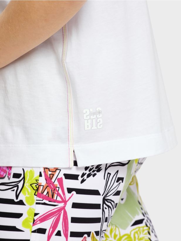 tricou cu imprimeu mai tai reteta Marc Cain alb îmbrăcăminte 4826HH1385