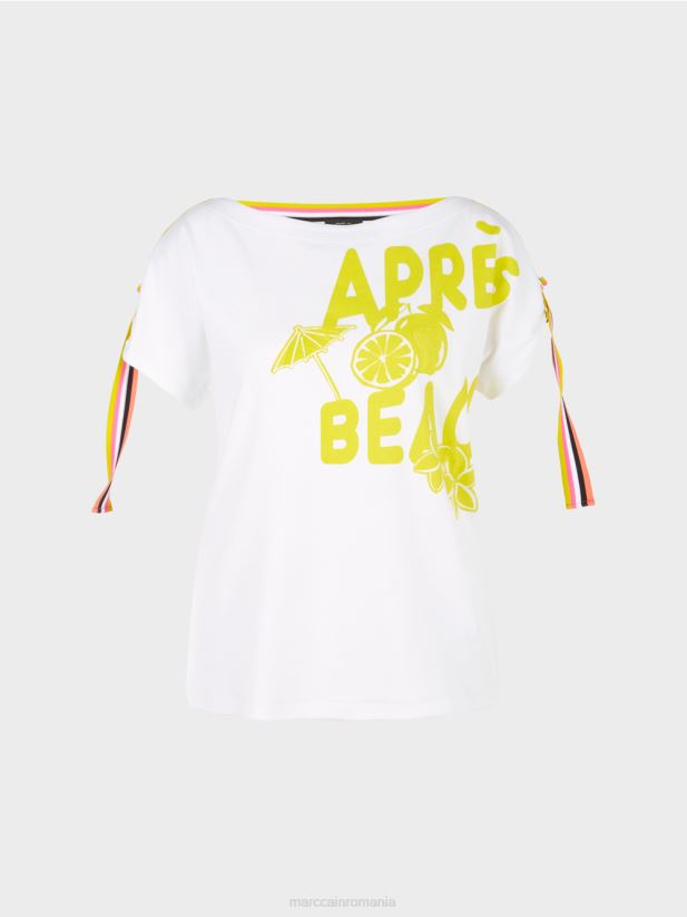 tricou cu imprimeu statement Marc Cain alb îmbrăcăminte 4826HH1384
