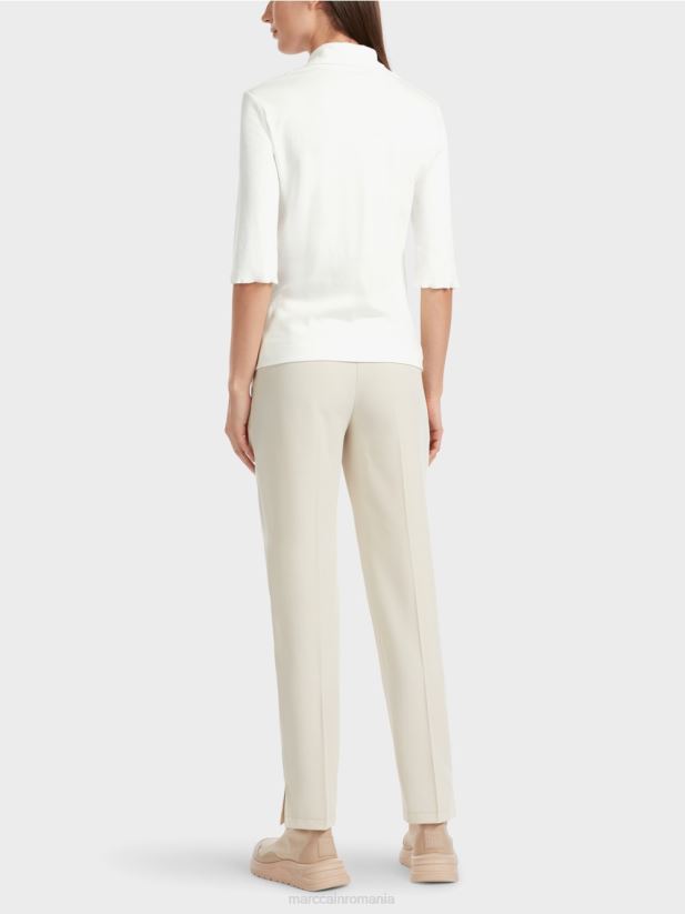 tricou cu maneci 3/4 Marc Cain aproape alb îmbrăcăminte 4826HH1300