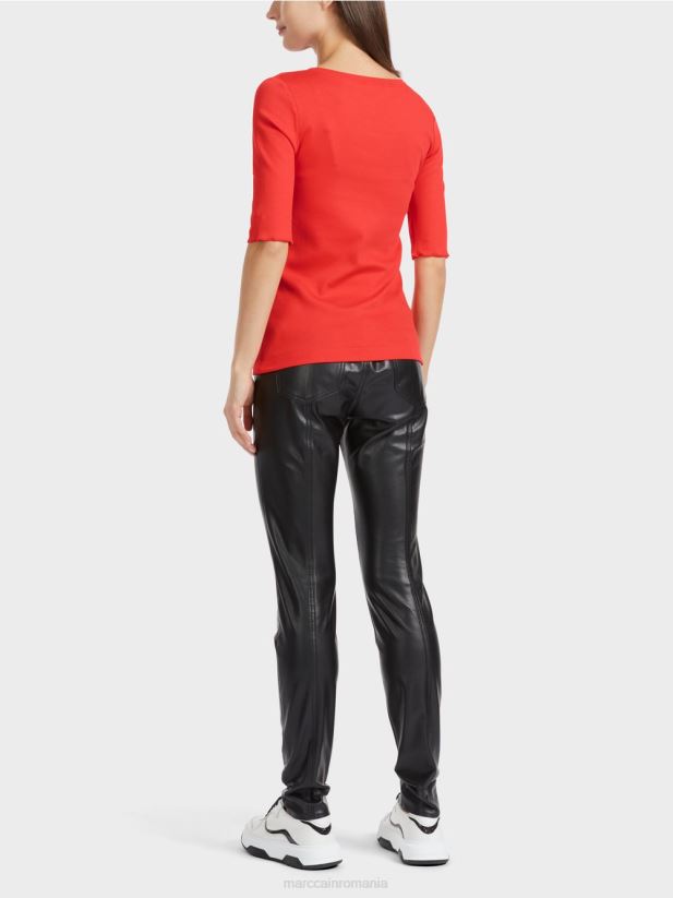 tricou cu maneci 3/4 lungime Marc Cain campari îmbrăcăminte 4826HH1332