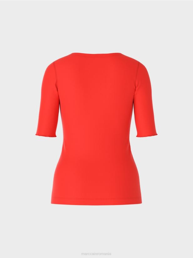 tricou cu maneci 3/4 lungime Marc Cain campari îmbrăcăminte 4826HH1332