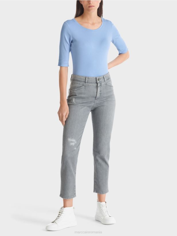 tricou cu maneci 3/4 lungime Marc Cain cer întunecat de vară îmbrăcăminte 4826HH1335