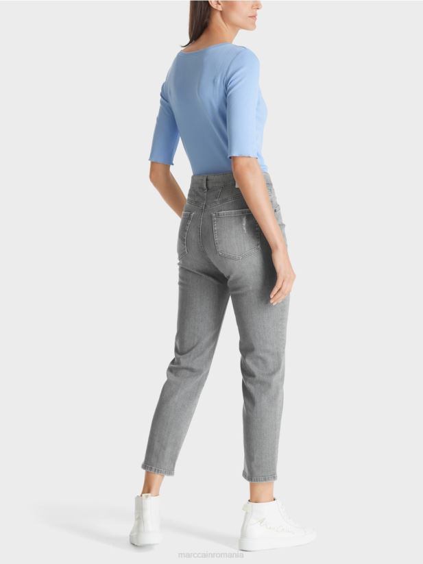 tricou cu maneci 3/4 lungime Marc Cain cer întunecat de vară îmbrăcăminte 4826HH1335