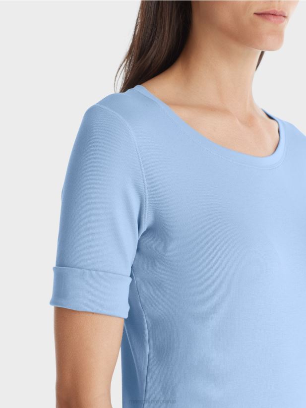 tricou cu maneci 3/4 lungime Marc Cain cer întunecat de vară îmbrăcăminte 4826HH1335