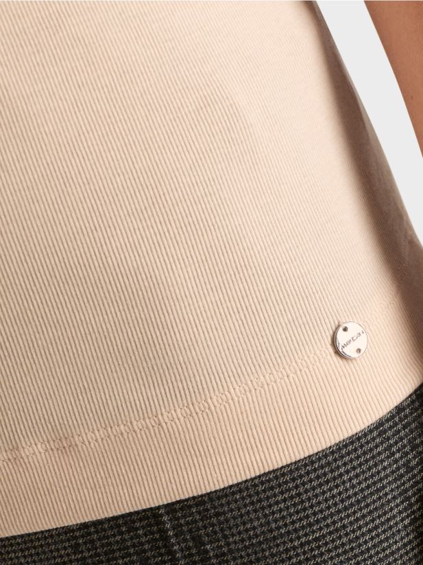 tricou cu maneci 3/4 lungime Marc Cain crema inchisa îmbrăcăminte 4826HH1339