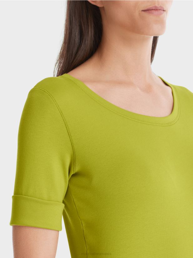 tricou cu maneci 3/4 lungime Marc Cain verde măsliniu strălucitor îmbrăcăminte 4826HH1328