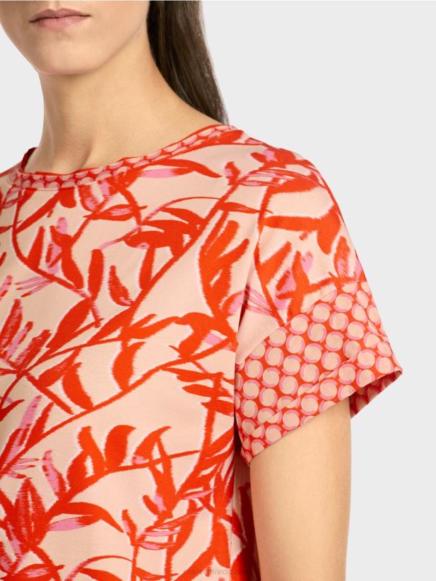 tricou cu mix de modele Marc Cain bronz strălucitor îmbrăcăminte 4826HH1423