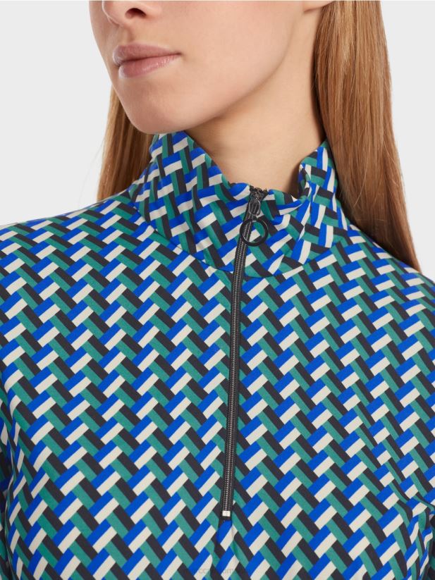 tricou cu model cu guler ridicat Marc Cain smalț îmbrăcăminte 4826HH1231