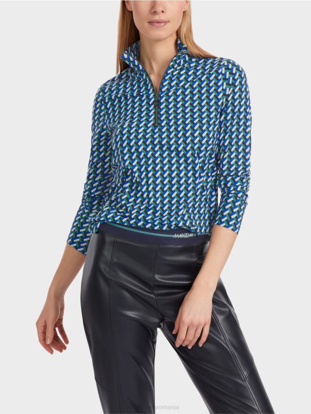 tricou cu model cu guler ridicat Marc Cain smalț îmbrăcăminte 4826HH1231