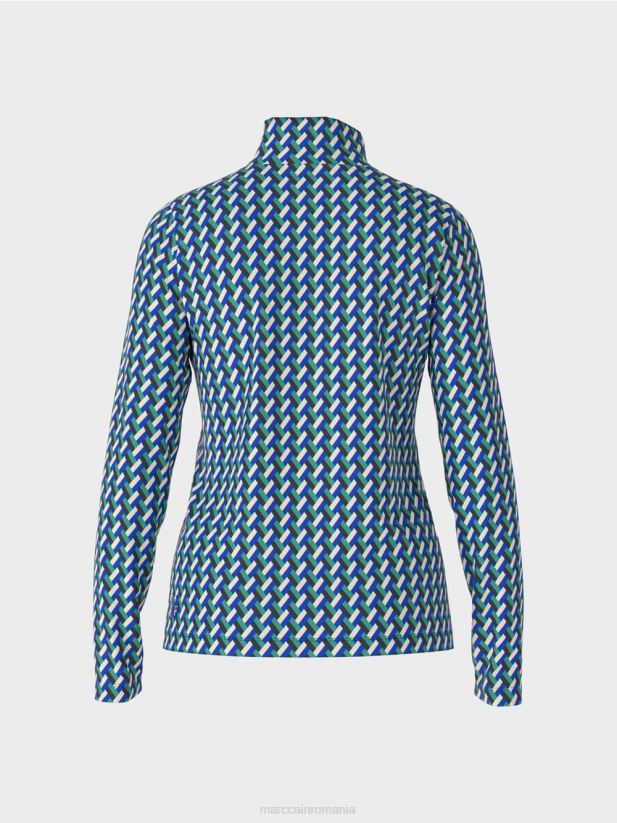 tricou cu model cu guler ridicat Marc Cain smalț îmbrăcăminte 4826HH1231