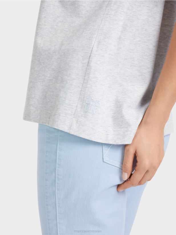 tricou cu motiv de paiete Marc Cain gri argintiu îmbrăcăminte 4826HH1310