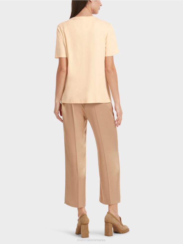 tricou cu paiete Marc Cain crema inchisa îmbrăcăminte 4826HH1276