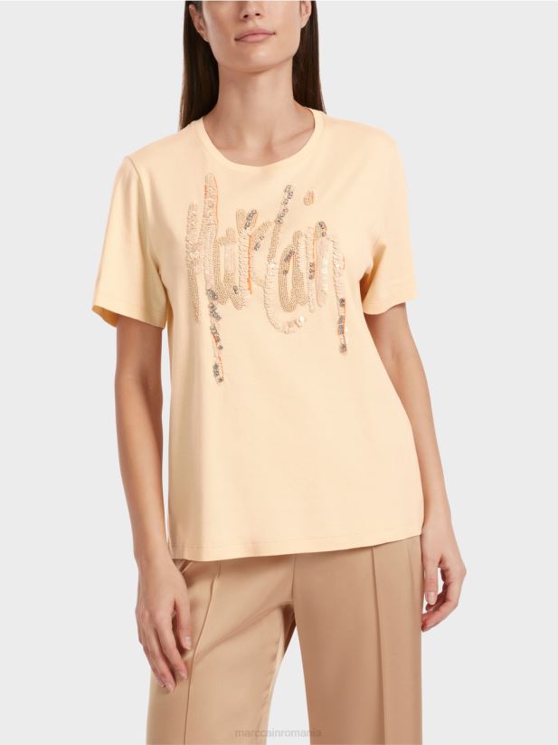 tricou cu paiete Marc Cain crema inchisa îmbrăcăminte 4826HH1276