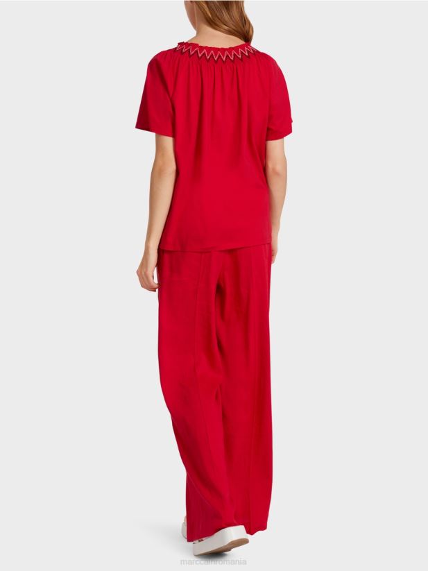 tricou cu raglan Marc Cain rosu intens îmbrăcăminte 4826HH1375