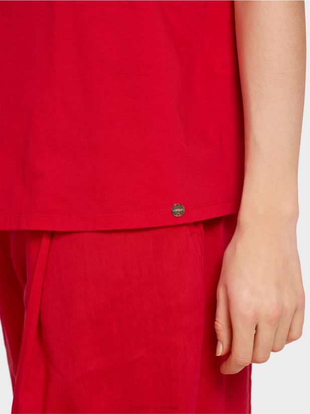 tricou cu raglan Marc Cain rosu intens îmbrăcăminte 4826HH1375