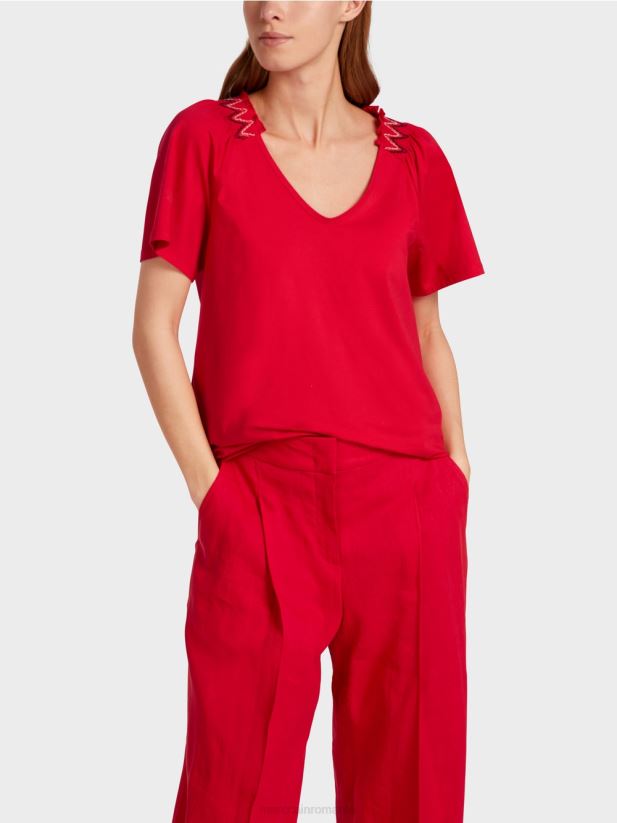 tricou cu raglan Marc Cain rosu intens îmbrăcăminte 4826HH1375