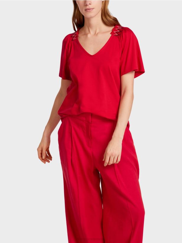 tricou cu raglan Marc Cain rosu intens îmbrăcăminte 4826HH1375