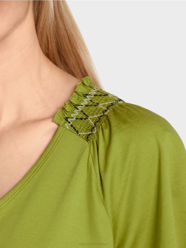 tricou cu raglan Marc Cain verde oliv intens îmbrăcăminte 4826HH1404