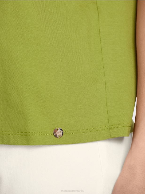 tricou cu raglan Marc Cain verde oliv intens îmbrăcăminte 4826HH1404