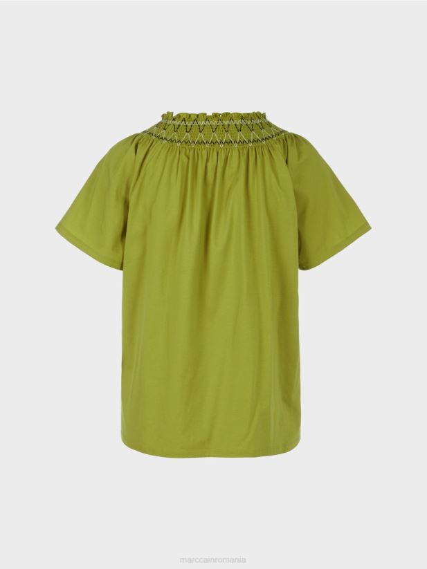 tricou cu raglan Marc Cain verde oliv intens îmbrăcăminte 4826HH1404