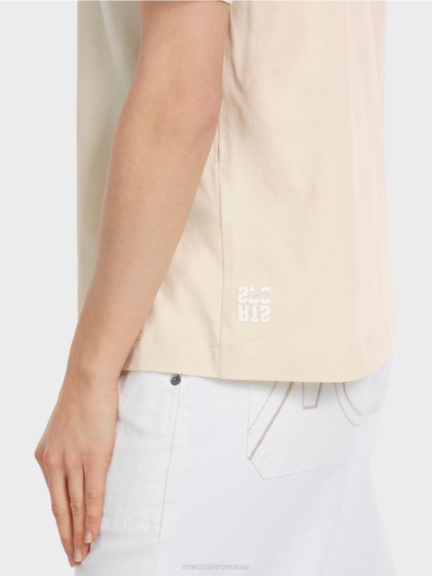 tricou cu strasuri „rethink together”. Marc Cain lapte de migdale îmbrăcăminte 4826HH1257