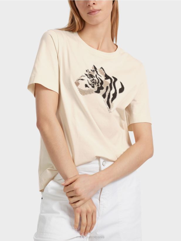 tricou cu strasuri „rethink together”. Marc Cain lapte de migdale îmbrăcăminte 4826HH1257