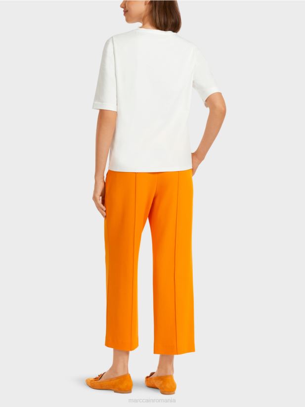 tricou din bumbac „rethink together”. Marc Cain portocaliu limpede îmbrăcăminte 4826HH1451