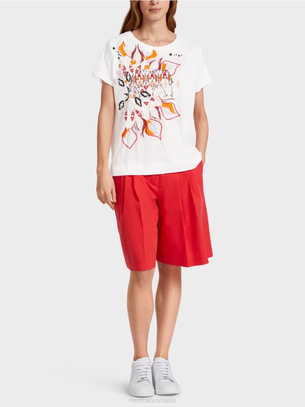 tricou din materiale mixte Marc Cain alb îmbrăcăminte 4826HH1373