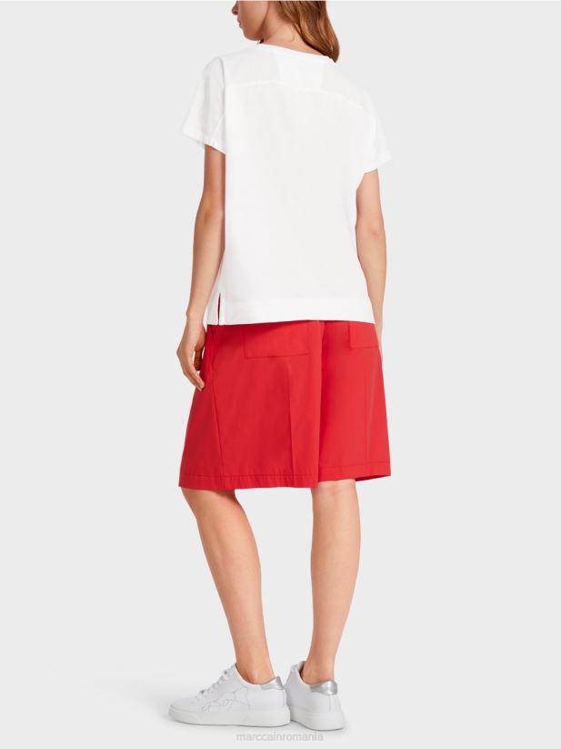 tricou din materiale mixte Marc Cain alb îmbrăcăminte 4826HH1373