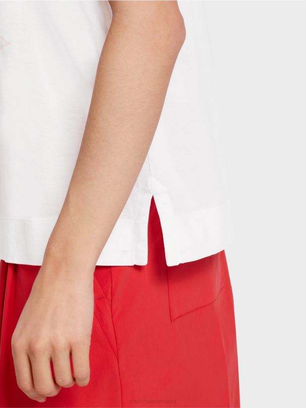 tricou din materiale mixte Marc Cain alb îmbrăcăminte 4826HH1373