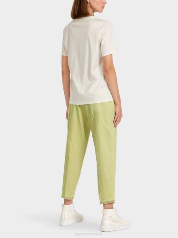 tricou elegant într-un amestec de materiale Marc Cain azur îmbrăcăminte 4826HH1418