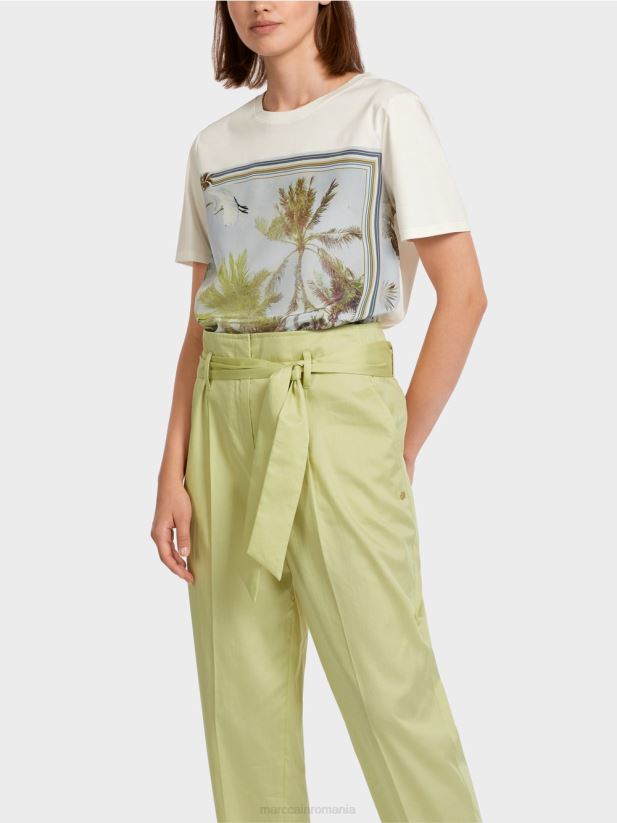 tricou elegant într-un amestec de materiale Marc Cain azur îmbrăcăminte 4826HH1418