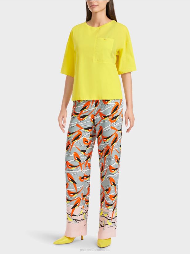 tricou imprimat Marc Cain lămâie moale îmbrăcăminte 4826HH1323