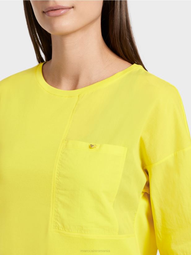 tricou imprimat Marc Cain lămâie moale îmbrăcăminte 4826HH1323