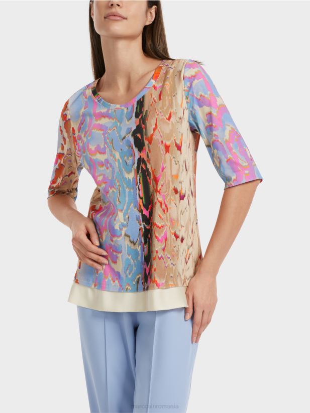 tricou imprimat colorat Marc Cain cer întunecat de vară îmbrăcăminte 4826HH1286