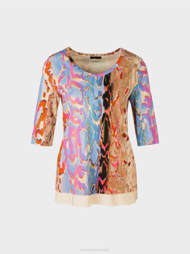 tricou imprimat colorat Marc Cain cer întunecat de vară îmbrăcăminte 4826HH1286
