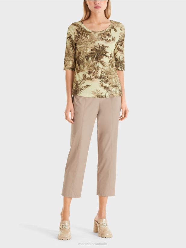 tricou imprimat cu un design cu nervuri fine Marc Cain respirație moale îmbrăcăminte 4826HH1413