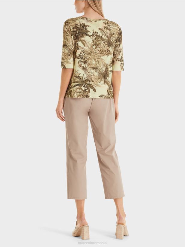 tricou imprimat cu un design cu nervuri fine Marc Cain respirație moale îmbrăcăminte 4826HH1413