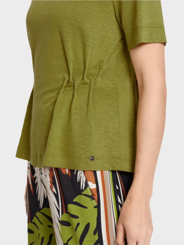 tricou mulat din in Marc Cain verde oliv intens îmbrăcăminte 4826HH1406