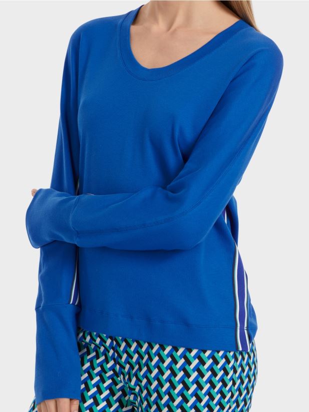 tricou în formă de kimono Marc Cain albastru regal strălucitor îmbrăcăminte 4826HH1239