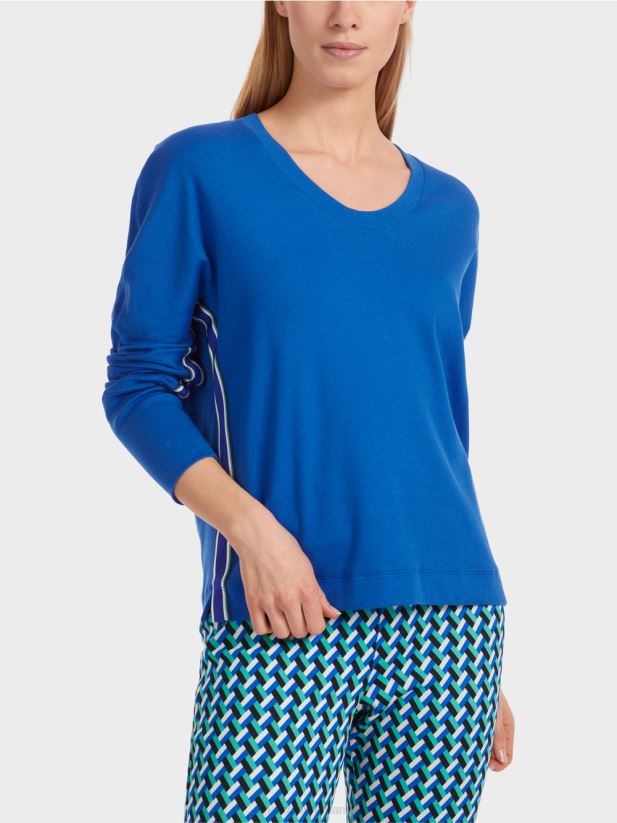 tricou în formă de kimono Marc Cain albastru regal strălucitor îmbrăcăminte 4826HH1239