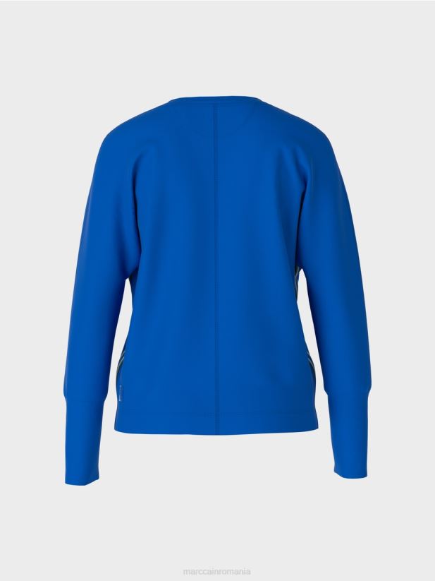 tricou în formă de kimono Marc Cain albastru regal strălucitor îmbrăcăminte 4826HH1239