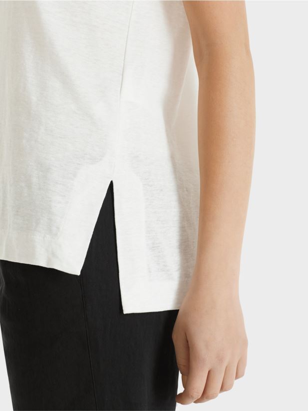 tricou într-un amestec de in Marc Cain aproape alb îmbrăcăminte 4826HH1380