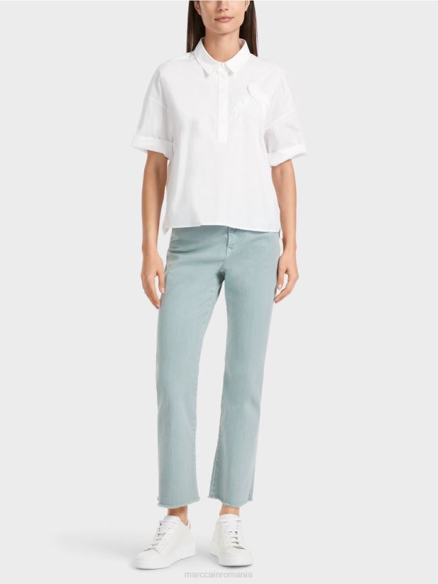 tricou polo cu aplicatie Marc Cain alb îmbrăcăminte 4826HH1327