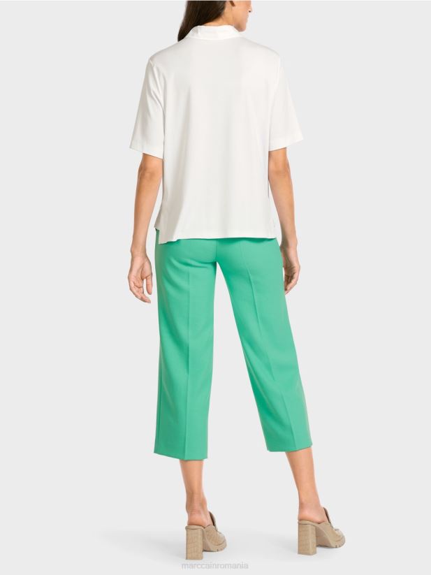 tricou polo cu detalii feminine Marc Cain alb îmbrăcăminte 4826HH1422