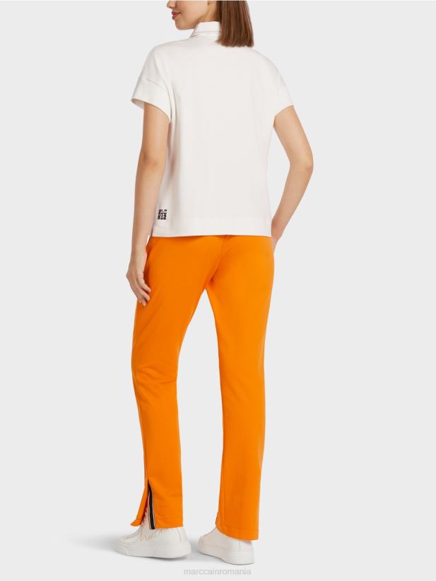 tricou polo cu imprimeu leopard Marc Cain aproape alb îmbrăcăminte 4826HH1437