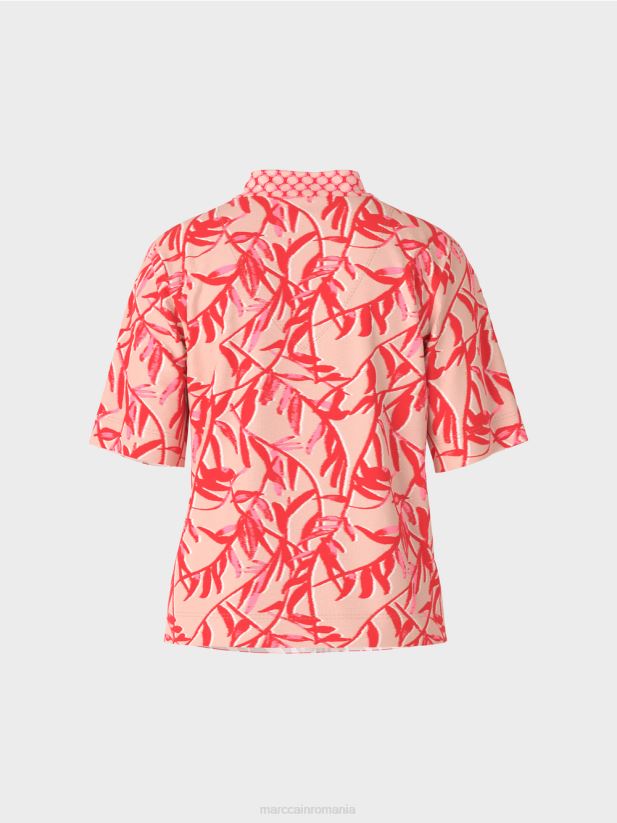 tricou polo cu mix de modele Marc Cain bronz strălucitor îmbrăcăminte 4826HH1421