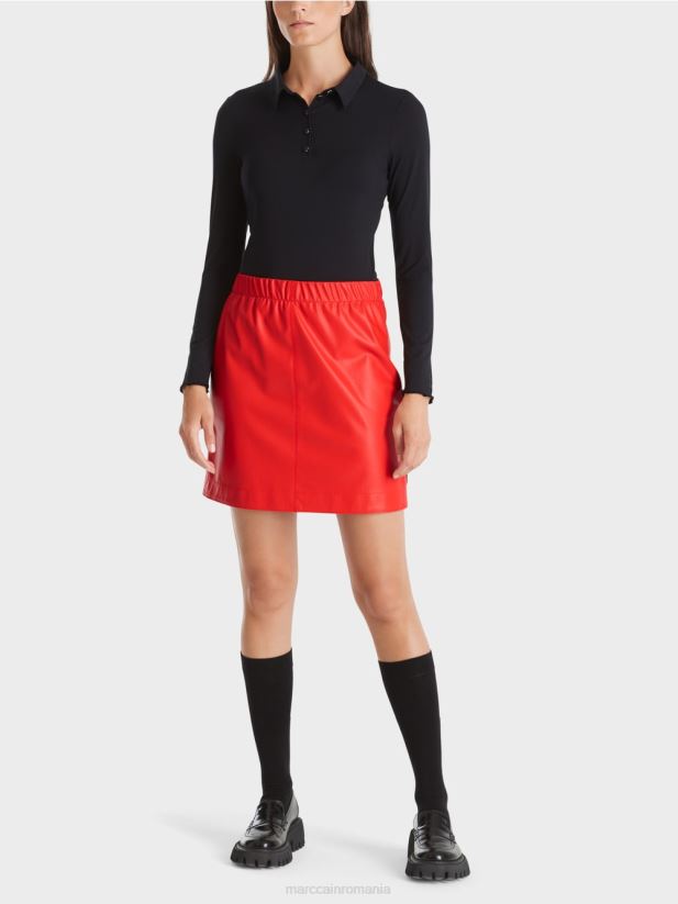 tricou polo din jerseu cu nervuri Marc Cain negru îmbrăcăminte 4826HH1270